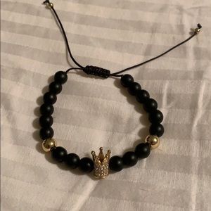 Marble bead crown bracelet